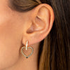  Diamond Pavé Twisted Heart Drop Stud Earring 14K - Adina Eden's Jewels