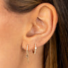  Pavé Diamond & Baguette Bezel Huggie Earring 14K - Adina Eden's Jewels