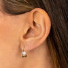  Diamond Pavé & Pearl Open Hoop Stud Earring 14K - Adina Eden's Jewels