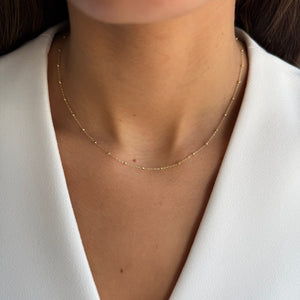 Dainty Ball Chain Necklace 14K - Adina Eden's Jewels
