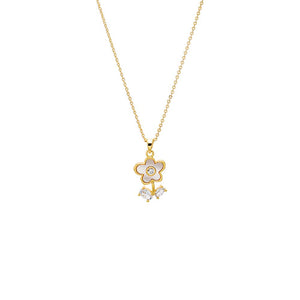 Gold Mother of Pearl Flower Pendant Necklace - Adina Eden's Jewels