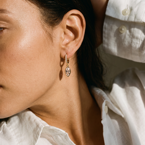 CZ Marquise Pave Huggie Earring