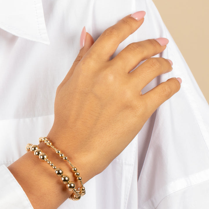  Small & Large Beaded Ball Stretch Bracelet - Adina Eden's Jewels
