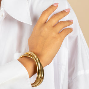  Chunky Double Interwined Snake Bracelet - Adina Eden's Jewels