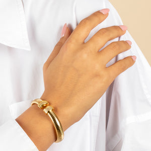  Chunky Pave Open Snake Chain Bracelet - Adina Eden's Jewels