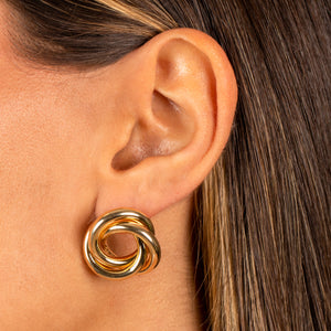  Solid Triple Stranded Knot Stud Earring - Adina Eden's Jewels