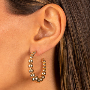  Large Graduated Beaded Open Hoop Earring - Adina Eden's Jewels