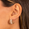 Chunky Pearl X Beaded Mini Hoop Earring - Adina Eden's Jewels