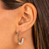  Half Pearl/Beaded Open Hoop Earring - Adina Eden's Jewels