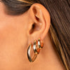  Solid V Shape Wide Huggie Earring Combo Set - Adina Eden's Jewels