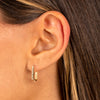  Solid Ridged U-Shape Huggie Earring 14K - Adina Eden's Jewels