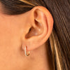  CZ Pave U-Shape Huggie Earring 14K - Adina Eden's Jewels