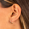  Solid Indented Shaped Huggie Earring 14K - Adina Eden's Jewels