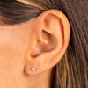  CZ Solitaire 3 Prong Stud Earring 14K - Adina Eden's Jewels