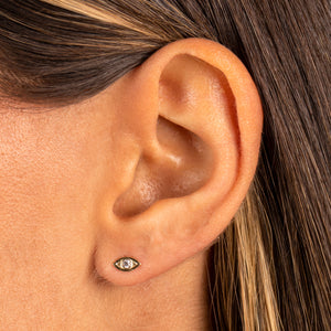  Mini CZ Evil Eye Stud Earring 14K - Adina Eden's Jewels