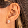  CZ Cluster & Pearl Stud Earring 14K - Adina Eden's Jewels