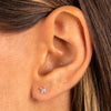  CZ Four Leaf Flower Stud Earring 14K - Adina Eden's Jewels