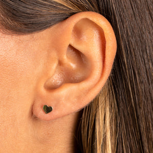  Tiny Solid Heart Stud Earring 14K - Adina Eden's Jewels