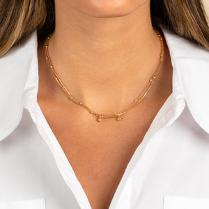  Dangling Beaded Ball Chain Necklace - Adina Eden's Jewels