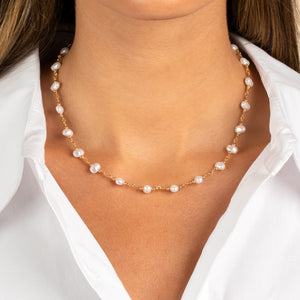  Multi Pearl Beaded Chain Necklace - Adina Eden's Jewels