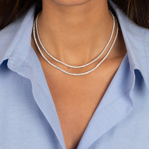  Lab Grown Diamond Four Prong Tennis Necklace 14K - Adina Eden's Jewels