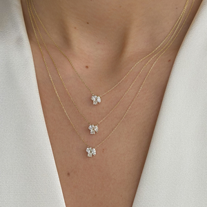 Lab Grown Diamond Multi Shape Cluster Necklace 14K - Adina Eden's Jewels