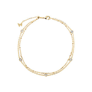Double Strand Diamond By The Yard Anklet