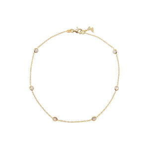 Gold CZ Station Anklet - Adina Eden's Jewels