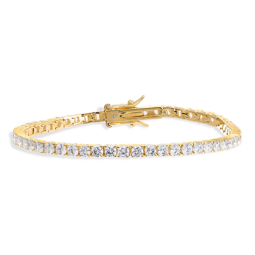 Gold / 3 MM / 6.75" Adina Eden Eden Tennis Bracelet - Adina Eden's Jewels