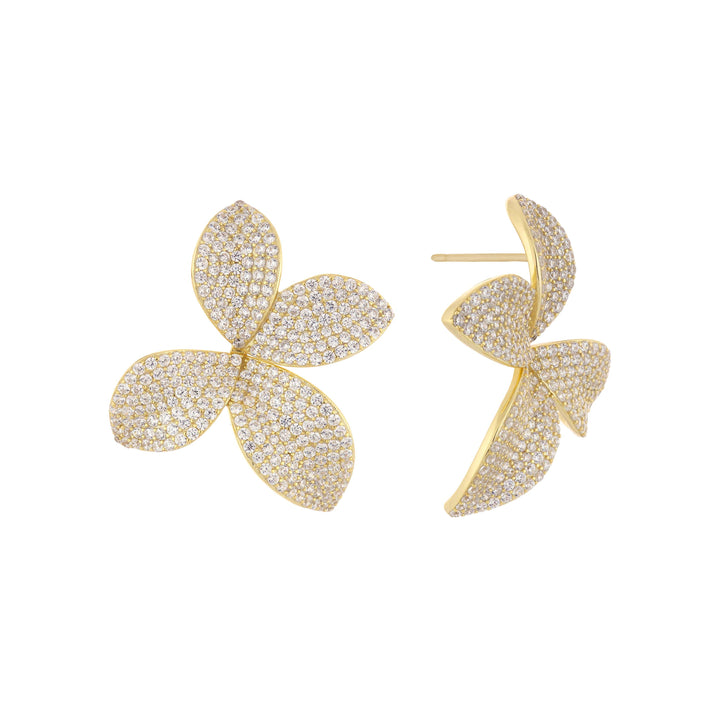 Gold Pavé Fancy On The Ear Stud Earring - Adina Eden's Jewels