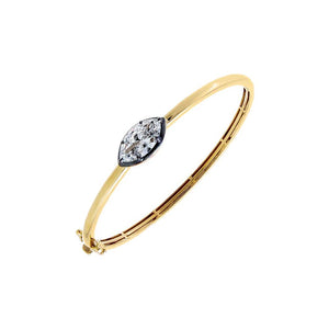 Lab Grown Diamond Marquise Encased Bezel Bangle 14K - Adina Eden's Jewels