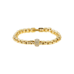 Gold Pavé Sphere Box Chain Bracelet - Adina Eden's Jewels