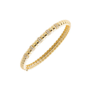 Pave Dainty Beaded Bangle Bracelet