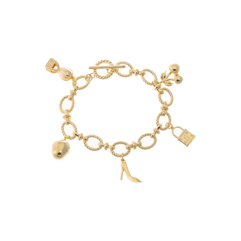 Gold Glam Icon Charm Bracelet - Adina Eden's Jewels