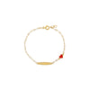 14K Gold Kids Red Enamel Heart ID Bracelet 14K - Adina Eden's Jewels