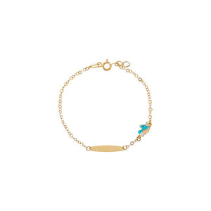 Multi-Color/14K Gold Kids Unicorn Charm ID Bracelet 14K - Adina Eden's Jewels
