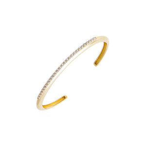 Solid/Pave Open Bangle Bracelet