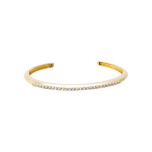 Solid/Pave Open Bangle Bracelet