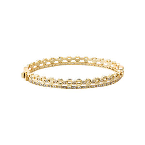 Pave X Chain Bangle Bracelet