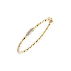 Beaded CZ Accent Bangle