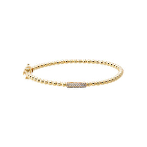 Beaded CZ Accent Bangle