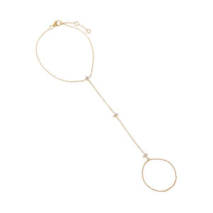 14K Gold Diamond Multi Flower Cluster Hand Chain 14K - Adina Eden's Jewels