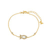 Gold Colored Stone Fish Outline Bracelet - Adina Eden's Jewels