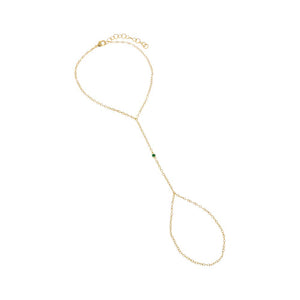 Colored CZ Bezel Hand Chain