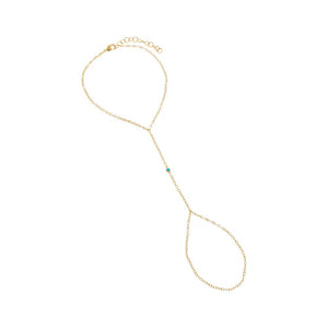 Colored CZ Bezel Hand Chain