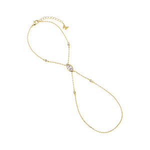 CZ Bezel Marquise & Solitaire Hand Chain