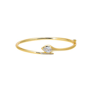 CZ Snake Head Bangle Bracelet