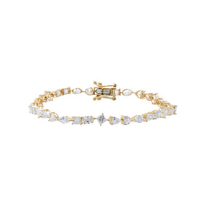 Lab Grown Diamond Multishape Tennis Bracelet 14K
