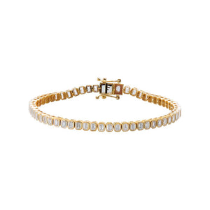 Lab Grown Diamond Emerald Tennis Bracelet 14K