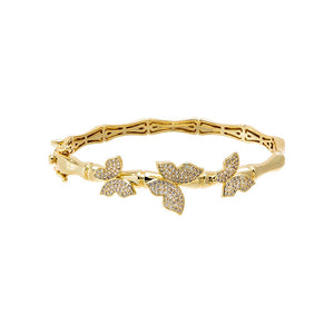 Butterfly CZ Station Bangle Bracelet - Adina Eden's Jewels